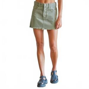 NEW HOITY TOITY denim mini skirt in olive